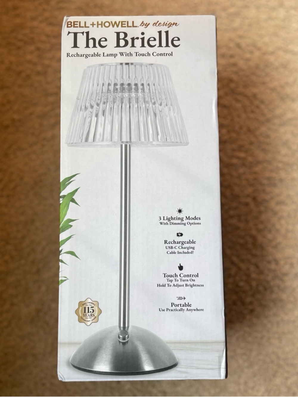 Bell + Howell by design The Brielle Rechargable Lamp with Touch Control